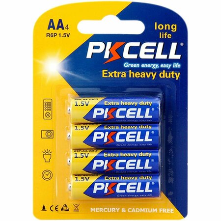 PKCELL 1.5V 3 lbs Heavy Duty AA Battery, 6PK0 PK130269